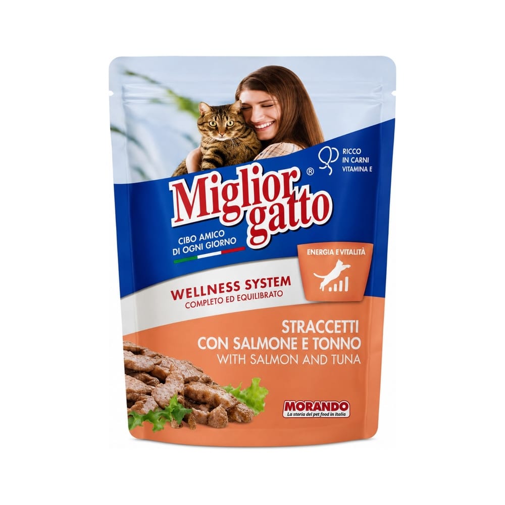 Alimento húmedo Miglior Gatto Tiritas de Salmón y Atún 100 g